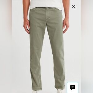Faherty Sage Green Organic Cotton  Slim Straight Pants 31 X 31 Comfort Twill